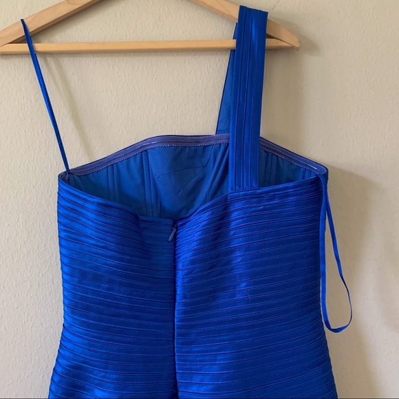 BCBG Max Azria Cocktail Dress Blue Saphire One Strap Bodycon Size 8 - Picture 6 of 8